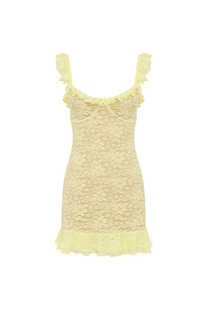Ava Mini Elbise - Limon