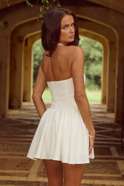 Carmen Mini Elbise - Beyaz