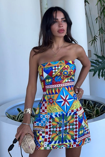 Clementıne Mini Elbise - Phaedra Baskı