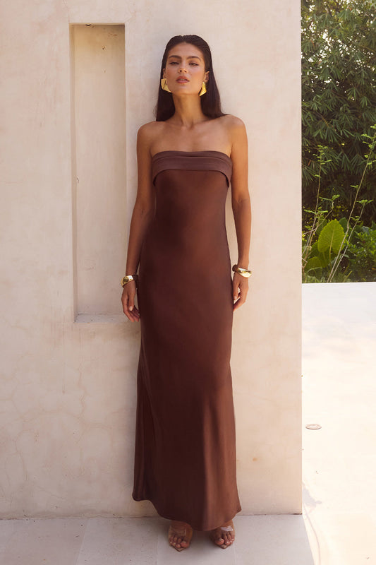 Delilah Maxi Elbise - Çikolata