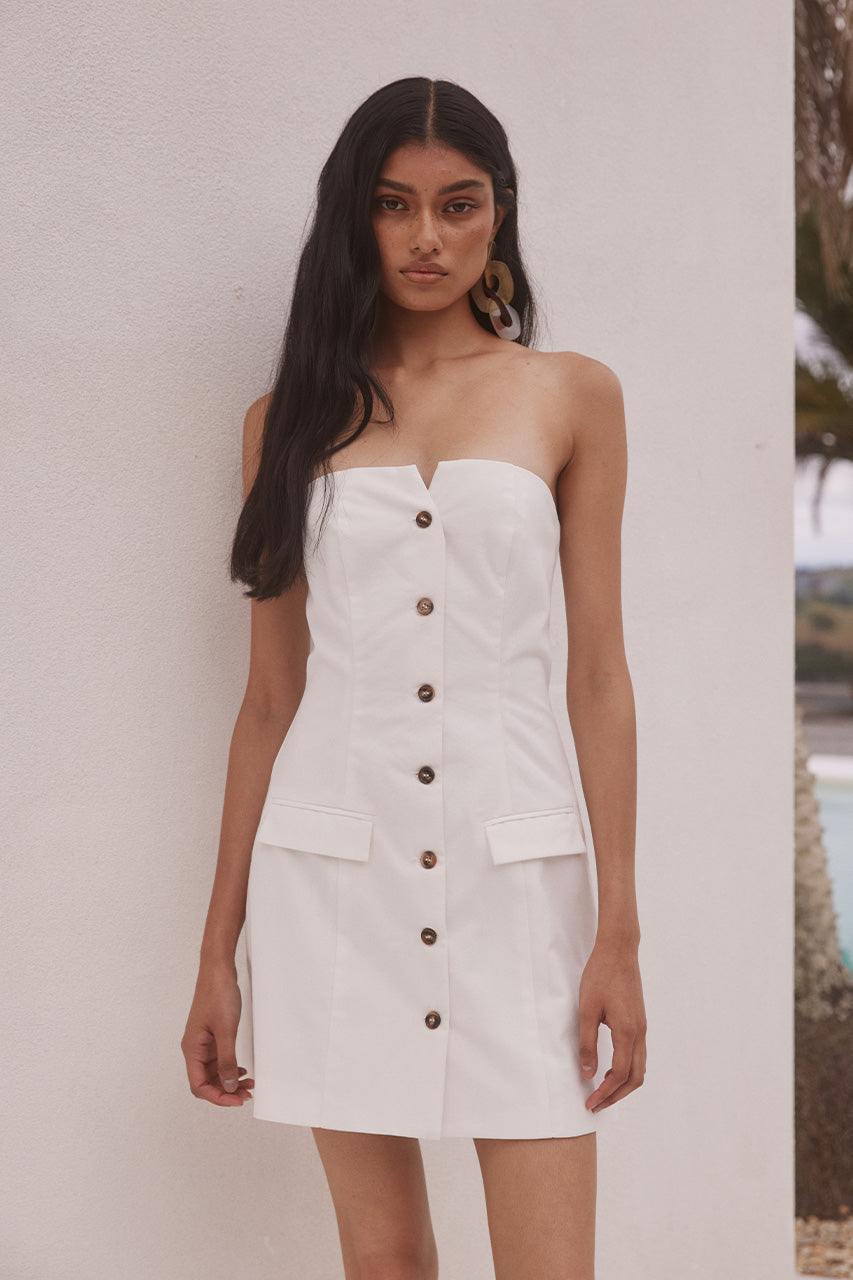 Inara Mini Elbise - Beyaz