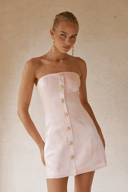 Leyna Mini Elbise - Pembe