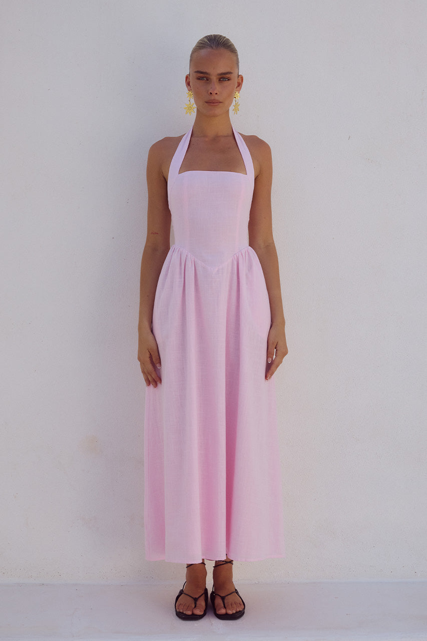 Locklea Midi Elbise - Pembe