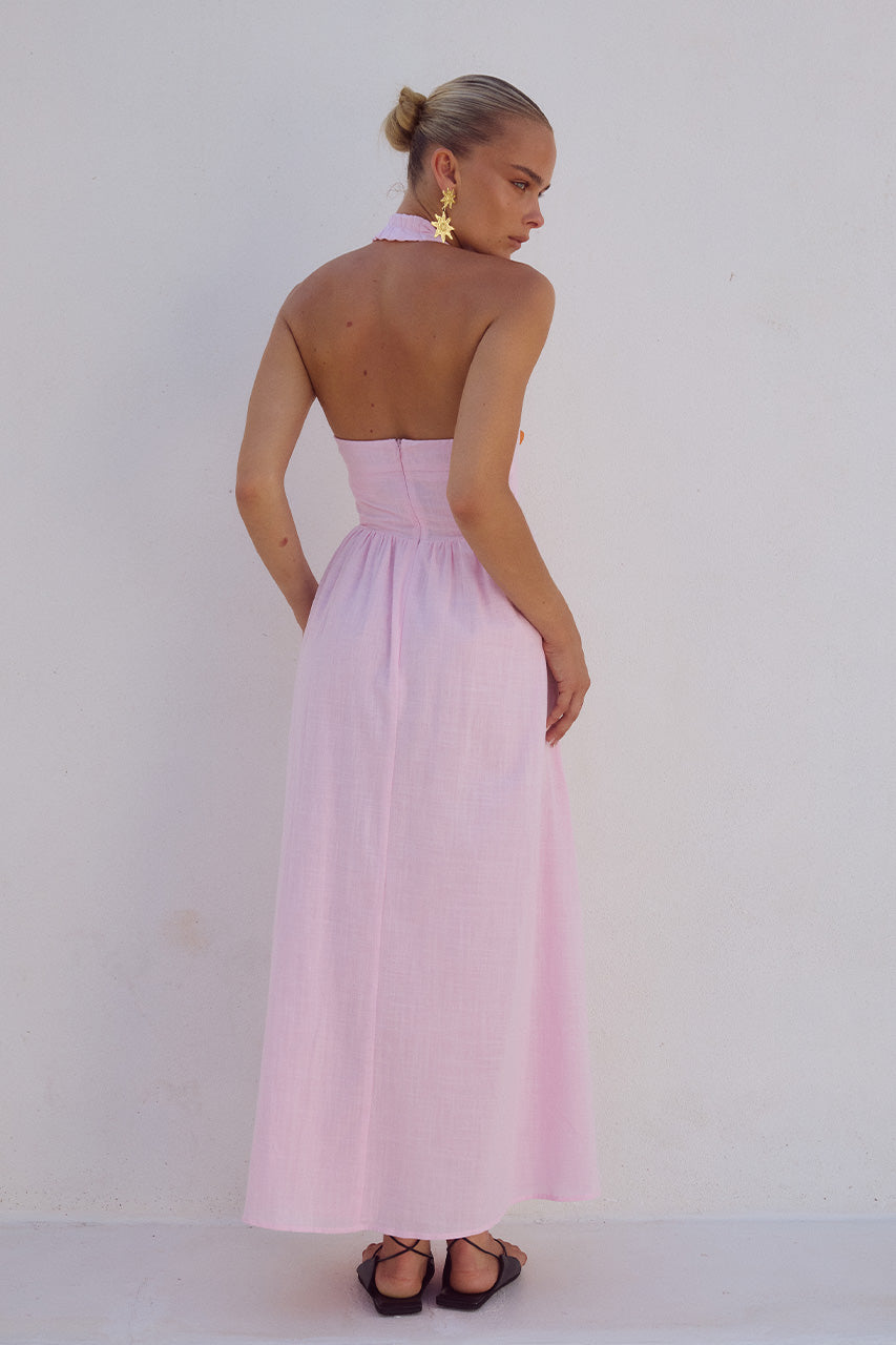 Locklea Midi Elbise - Pembe