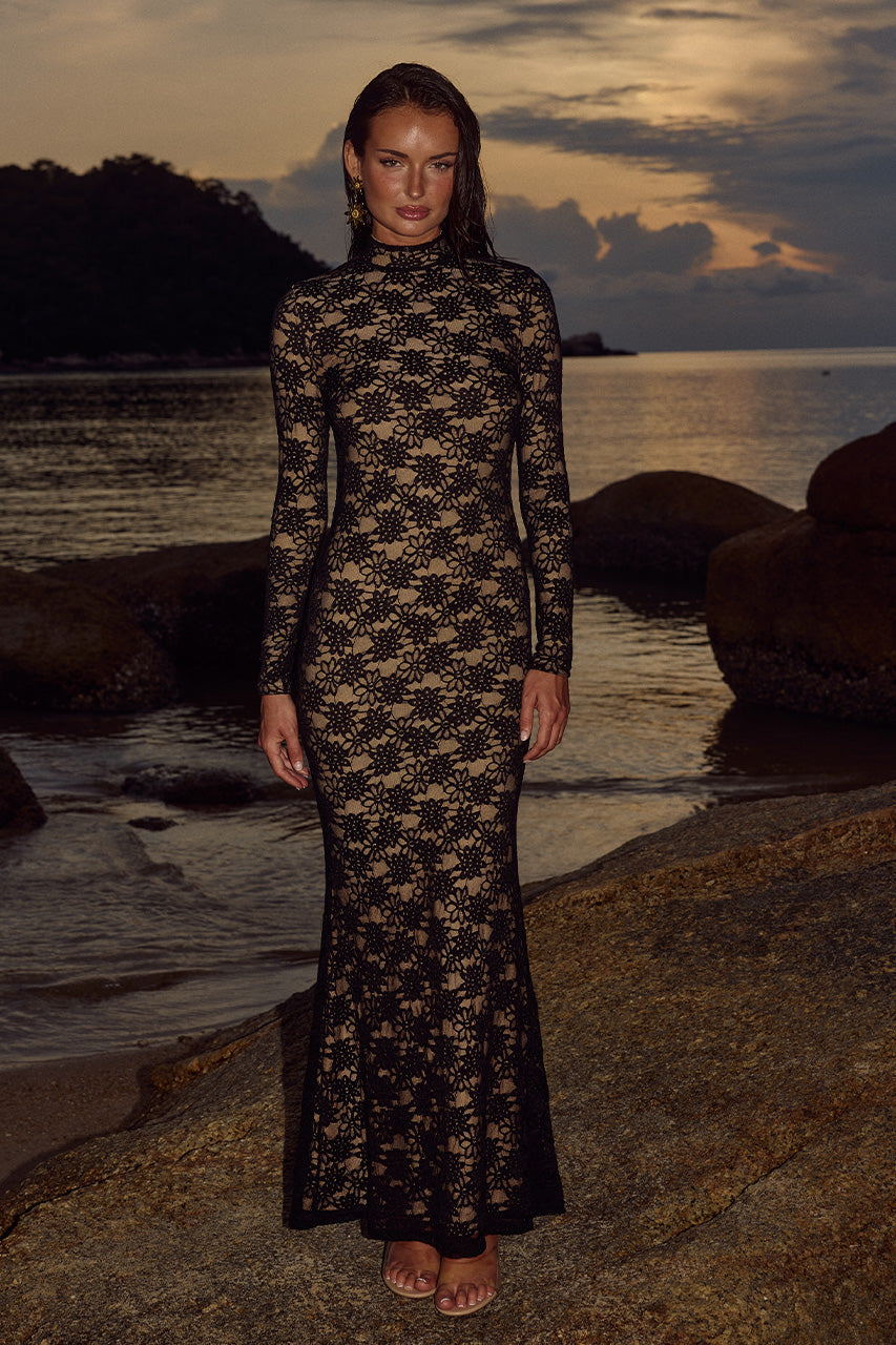 Maeya Maxi Elbise - Siyah