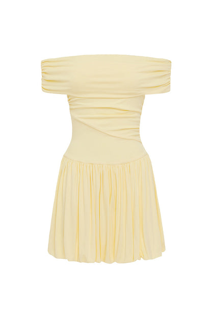 Manalla Mini Elbise - Limon