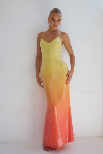 Niyah Maxi Elbise - Mımosa Ombre
