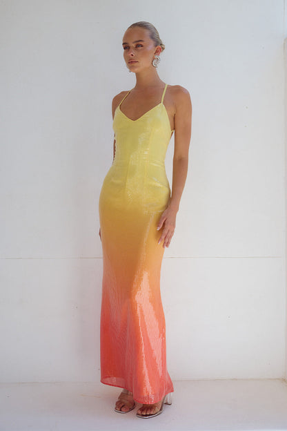 Niyah Maxi Elbise - Mımosa Ombre