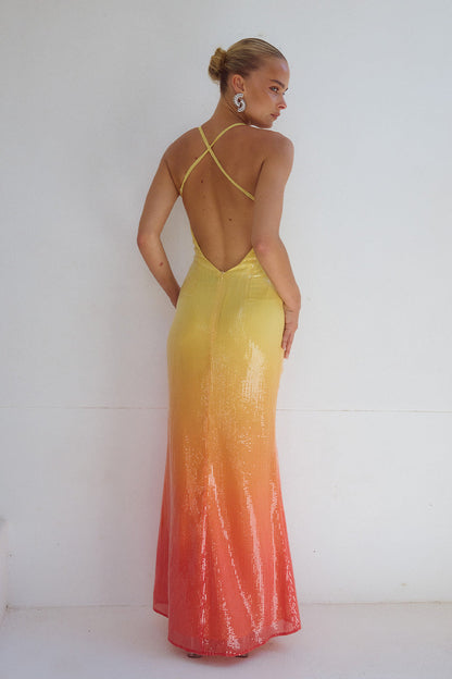 Niyah Maxi Elbise - Mımosa Ombre