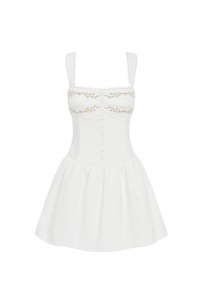 Sarleen Mini Elbise - Beyaz