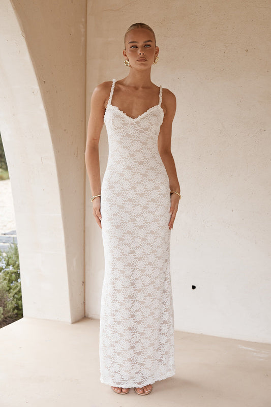 Sarta Maxi Elbise - Beyaz