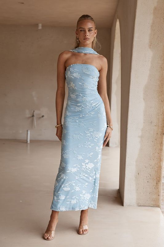 Sommer Midi Elbise - Mavi