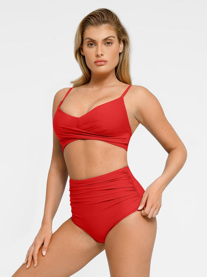 Shapewear Göğüs Geliştirici Drapeli Bikini Üstü