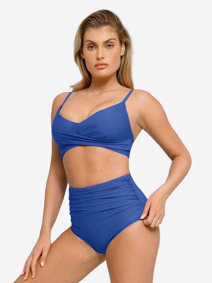 Shapewear Göğüs Geliştirici Drapeli Bikini Üstü