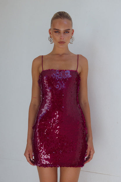 Vesina Mini Elbise - Berry