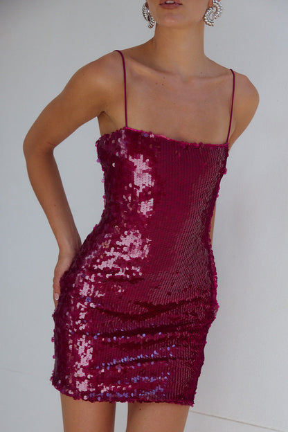 Vesina Mini Elbise - Berry