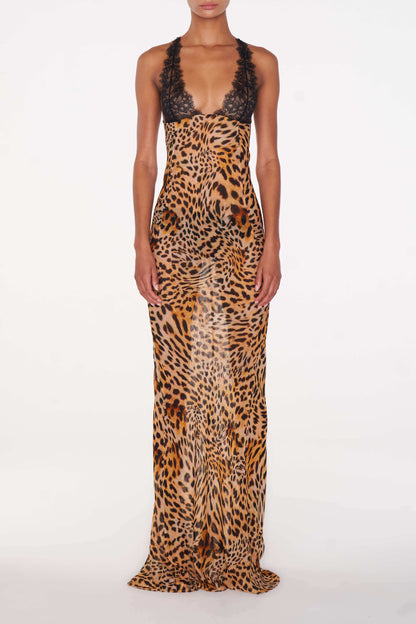 Akima Leopar Slip Elbise