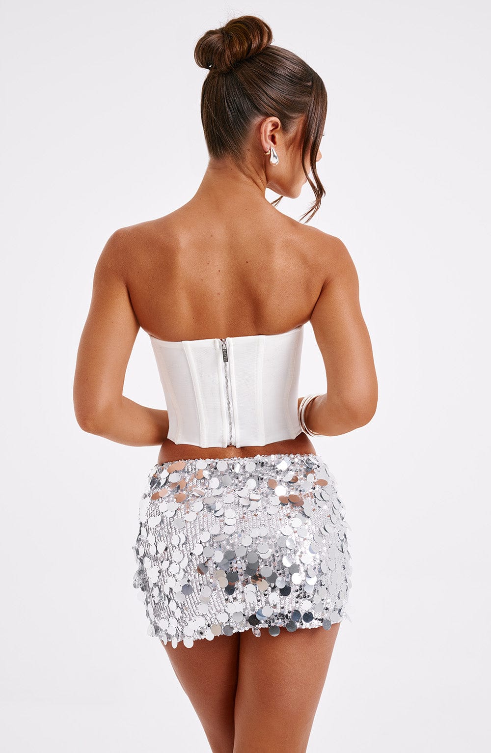 Anissa Mini Etek - Gümüş