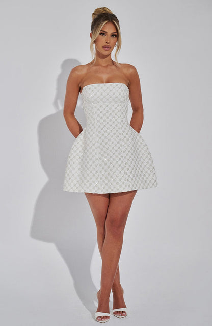 Beatrice Mini Elbise - Fildişi