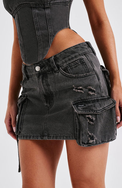 Billie Mini Etek - Black Wash