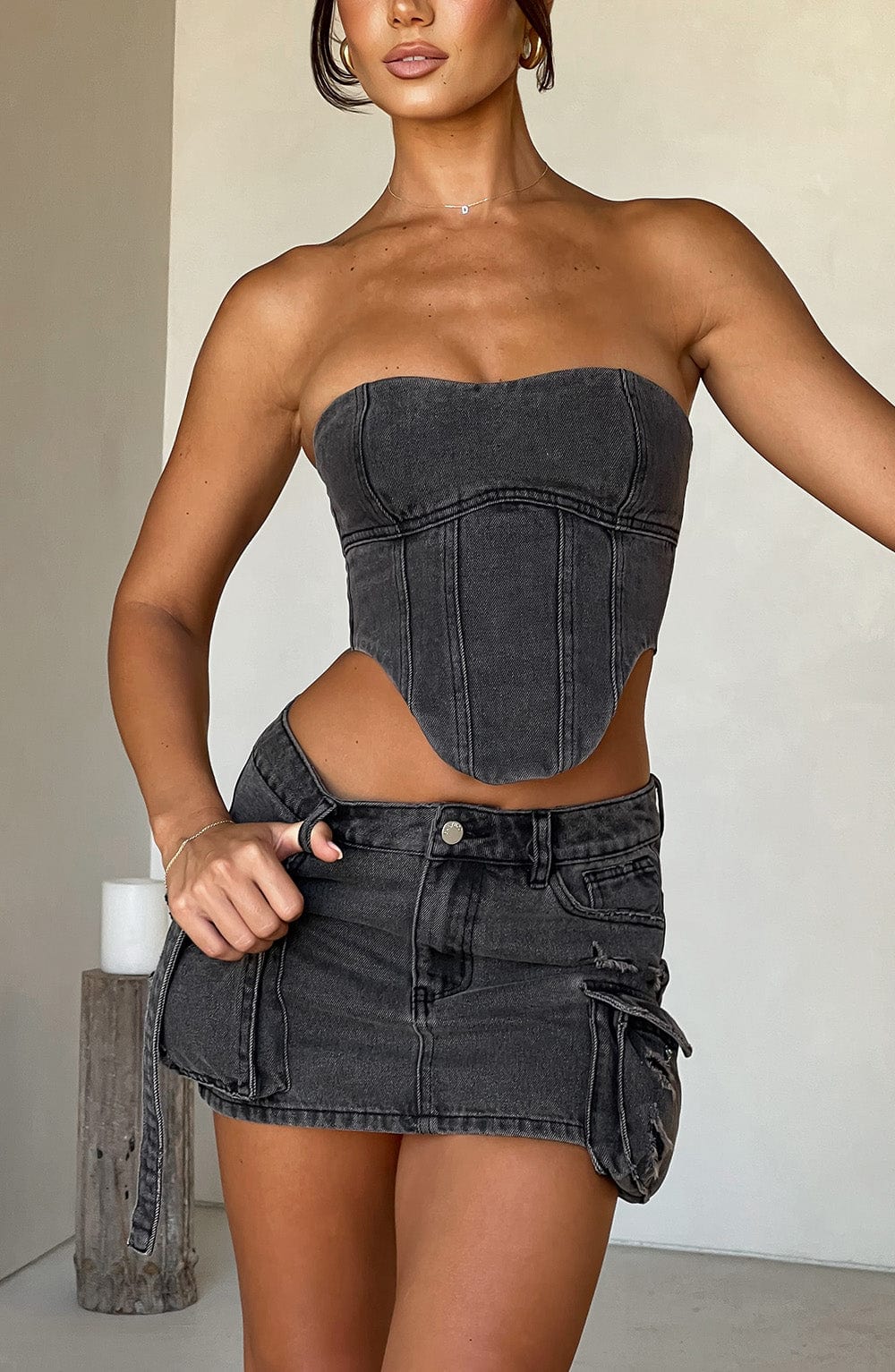 Billie Mini Etek - Black Wash