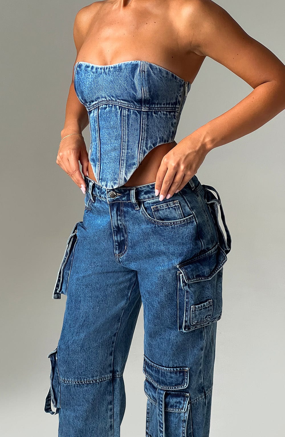 Brooklyn Kargo Pantolon - Dark Wash