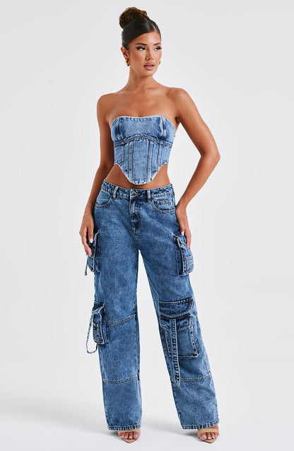Brooklyn Kargo Pantolon - Dark Wash