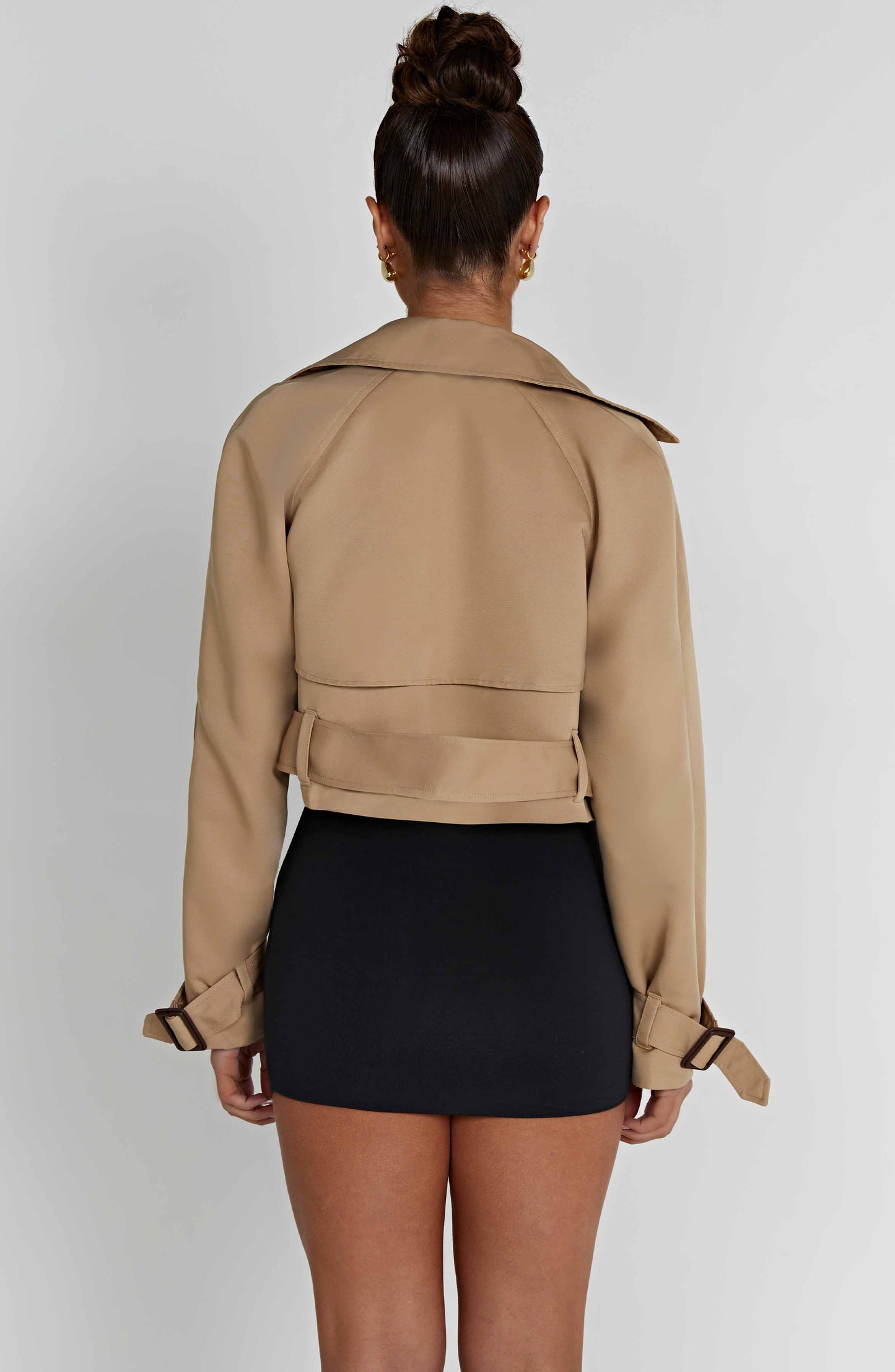 Caprice Cropped Trençkot - Bej