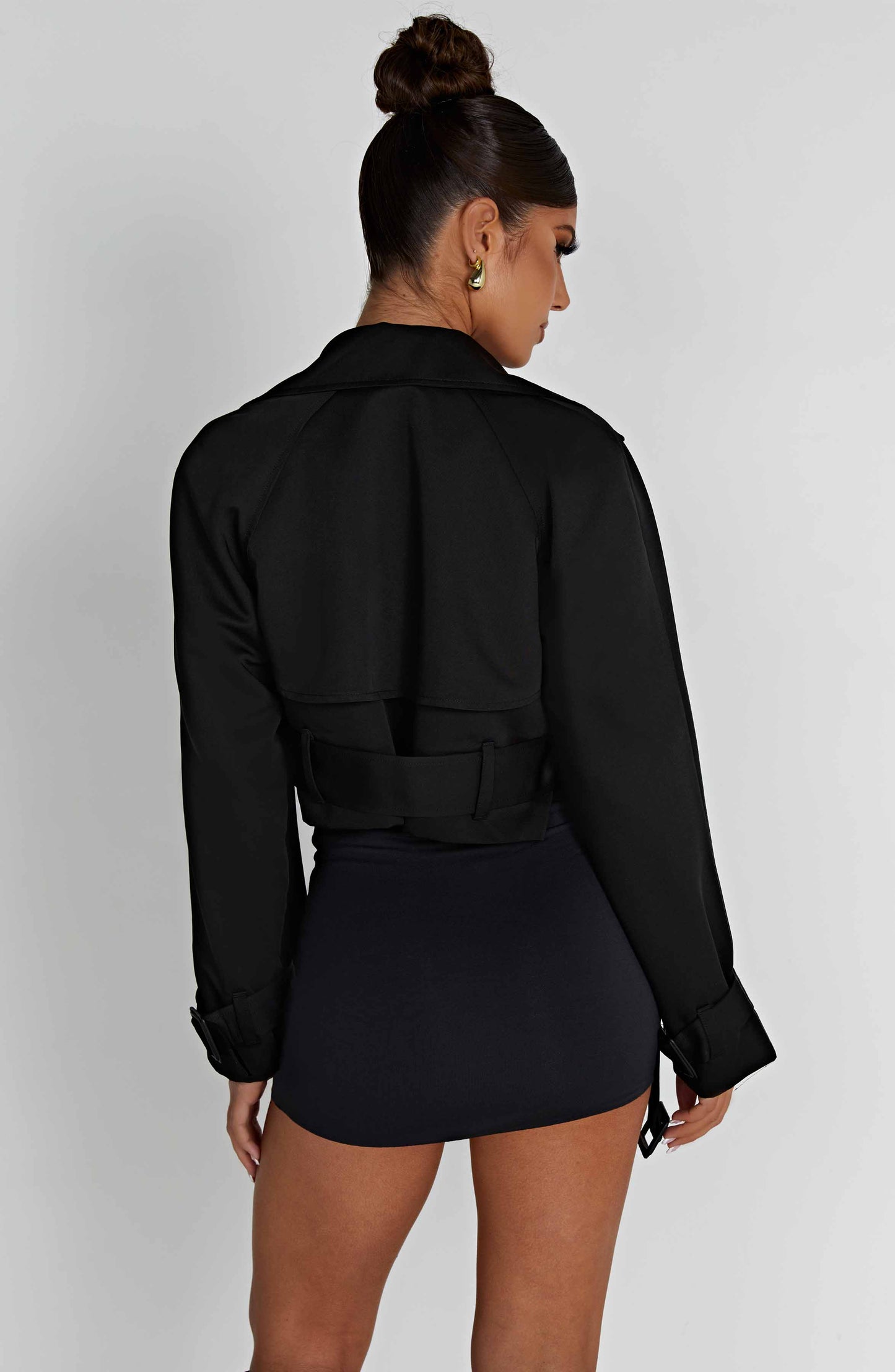 Caprice Cropped Trençkot - Siyah