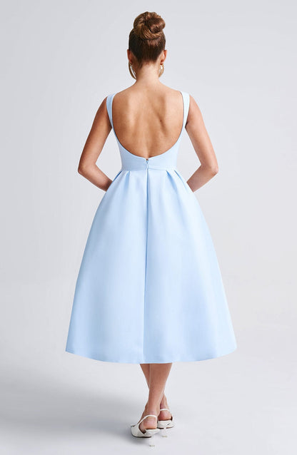 Clarabella Midi Elbise - Mavi