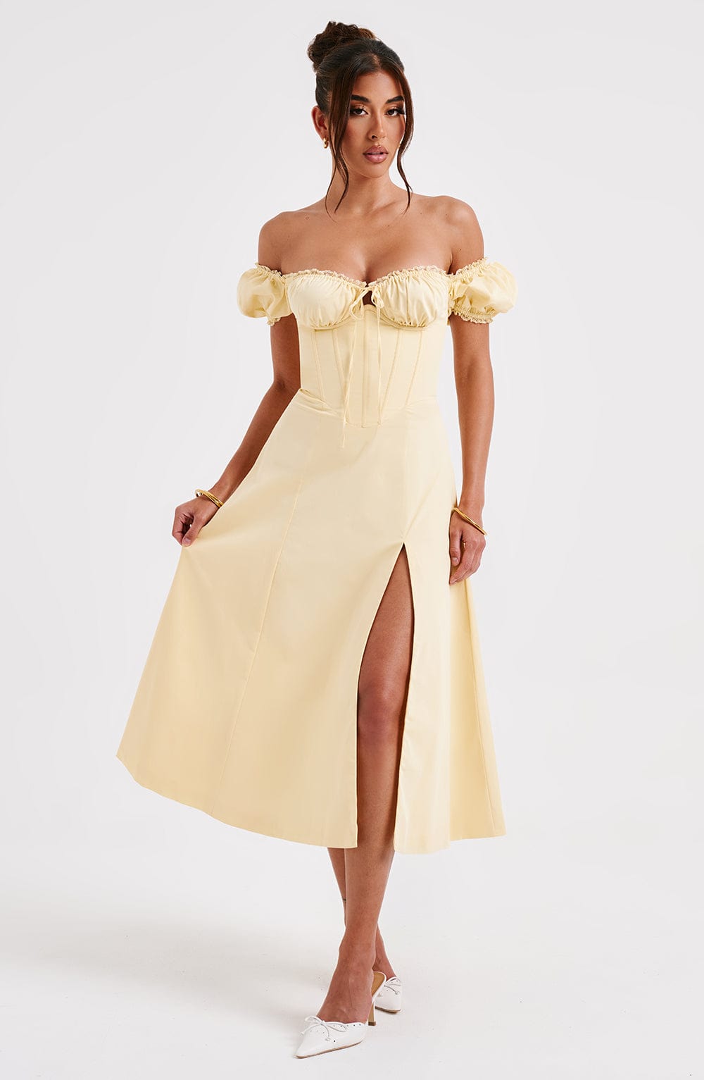 Courtney Midi Elbise - Limon