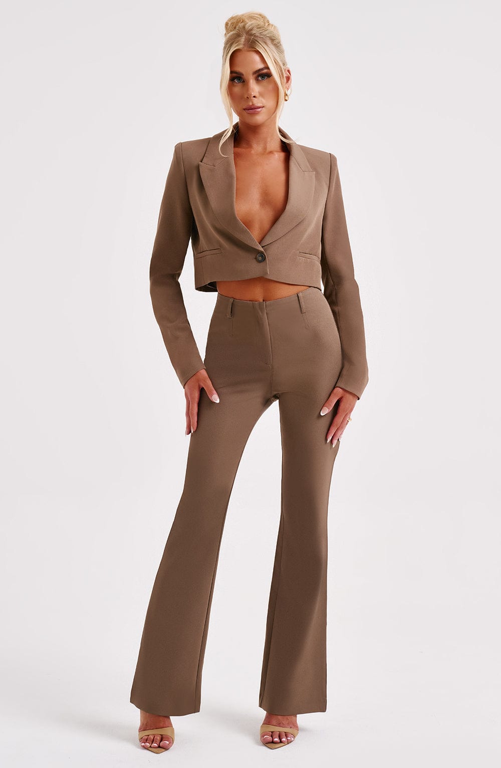 Darci Cropped Blazer - Moka