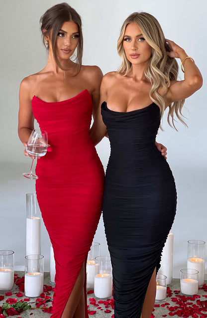 Demi Maksi Elbise - Siyah