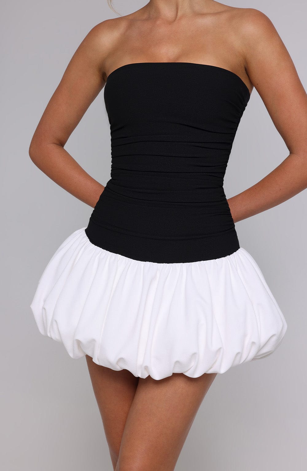 Gemma Mini Elbise - Siyah/Beyaz