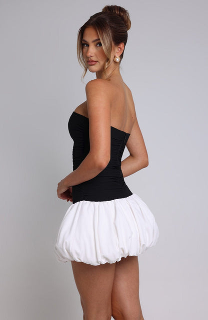 Gemma Mini Elbise - Siyah/Beyaz