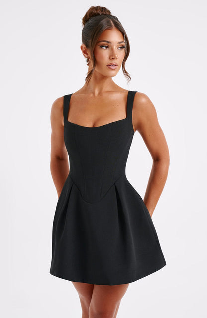 Janiyah Mini Elbise - Siyah