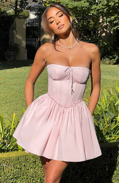 Maeve Mini Elbise - Blush