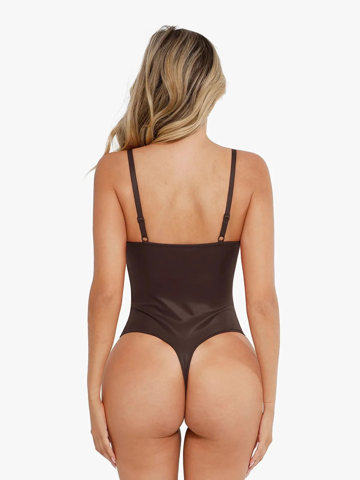 Shapewear Derin V Yaka Deri Bodysuit Yırtmaçlı Midi Etek Takım