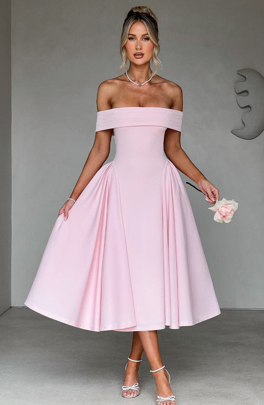 Miranda Midi Elbise - Blush