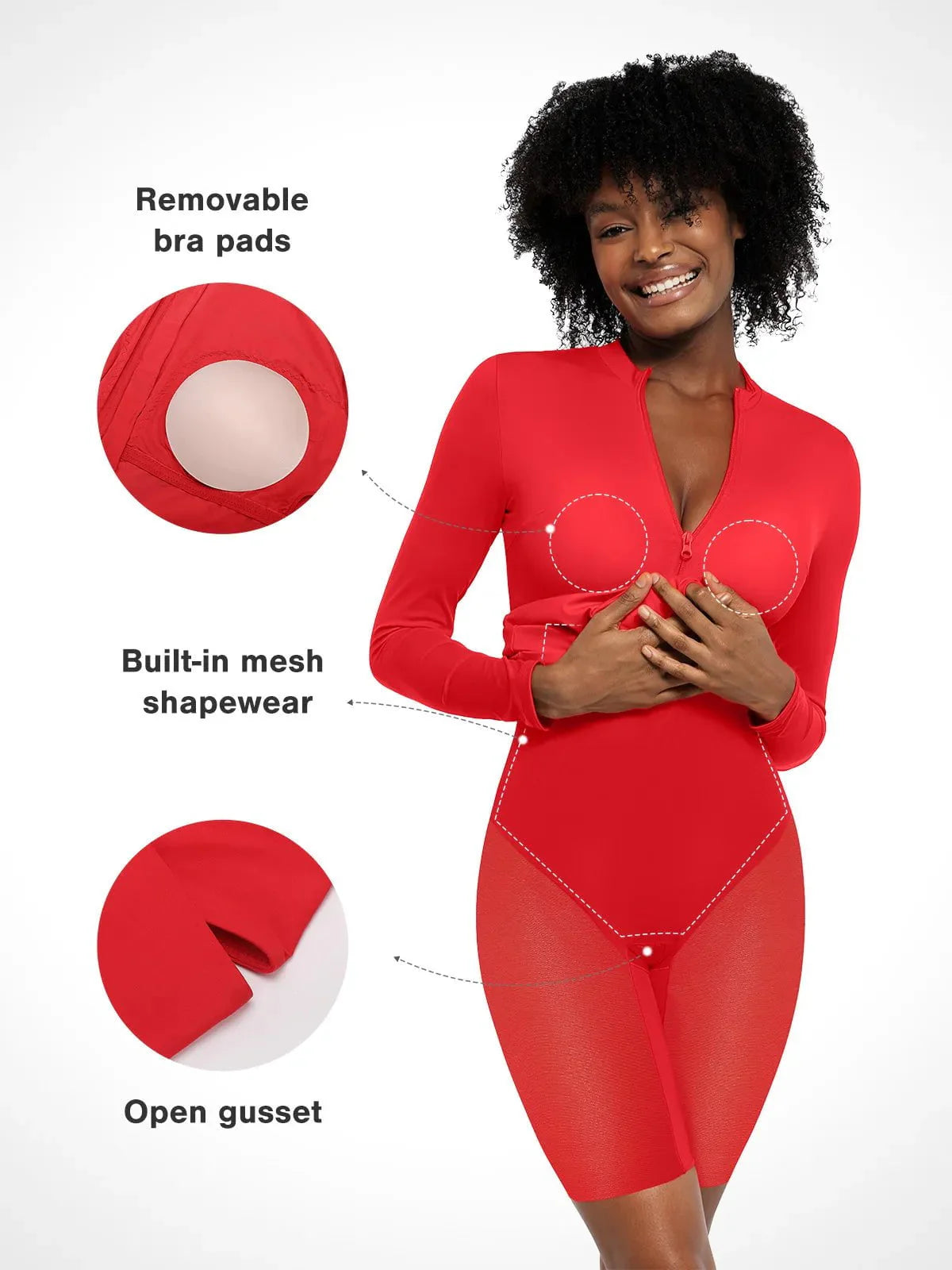 Redtag Thermal Shapewear Uzun Kollu Yarım Balıkçı Yaka Midi Elbise