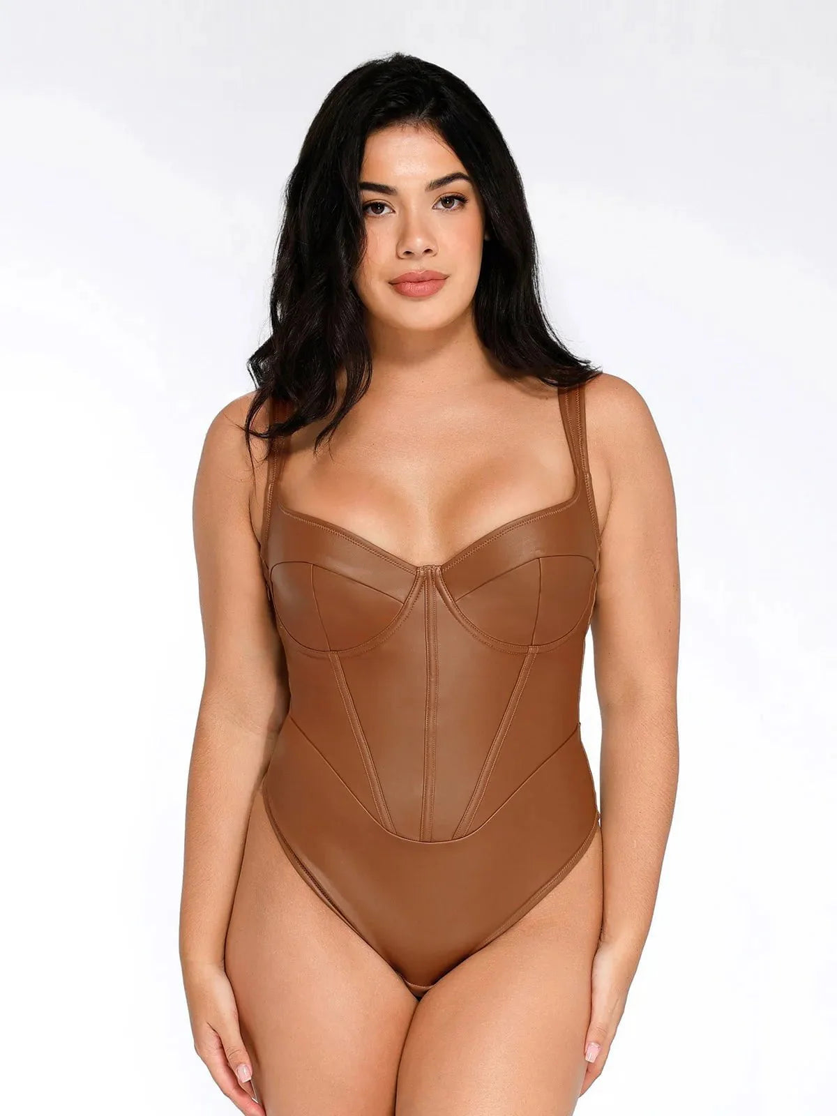 Shapewear Suni Deri Kum Saati Korse Bodysuit