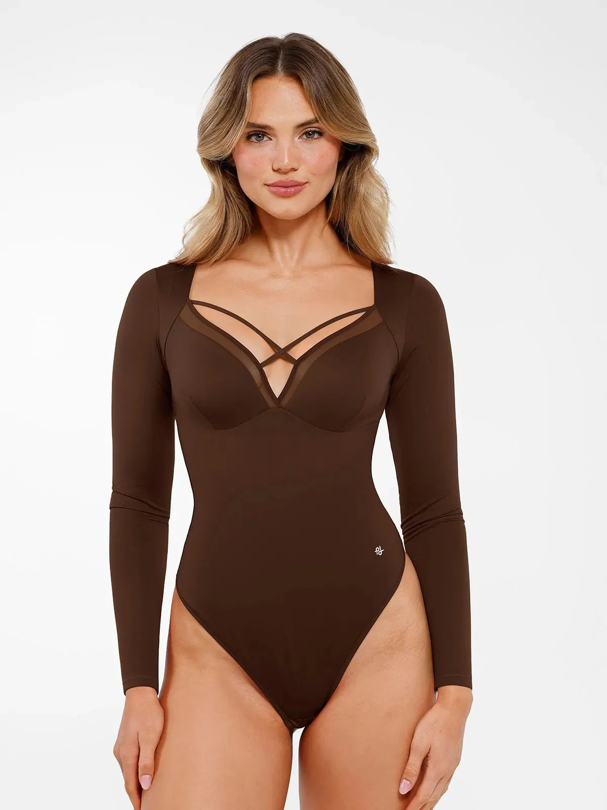 Shapewear Uzun Kollu File İçli Karın Kontrol Bodysuit