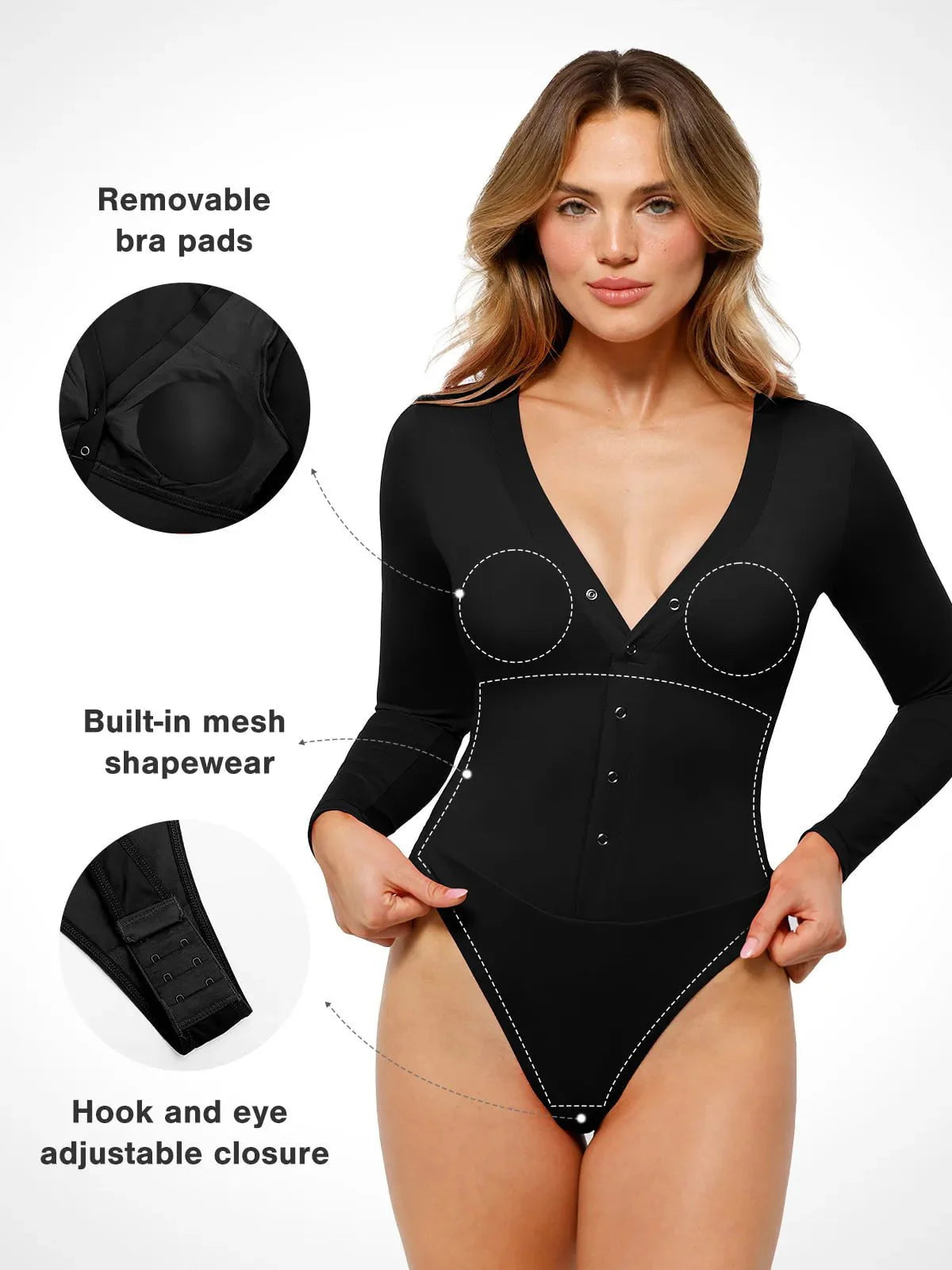 Redtag Thermal Shapewear Uzun Kollu Karın Kontrol Bodysuit