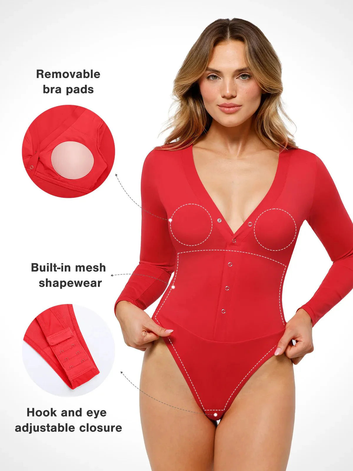 Redtag Thermal Shapewear Uzun Kollu Karın Kontrol Bodysuit