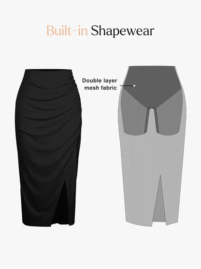 Shapewear Ribana Modal Gömlek Üstü Şekillendirici Etek Seti