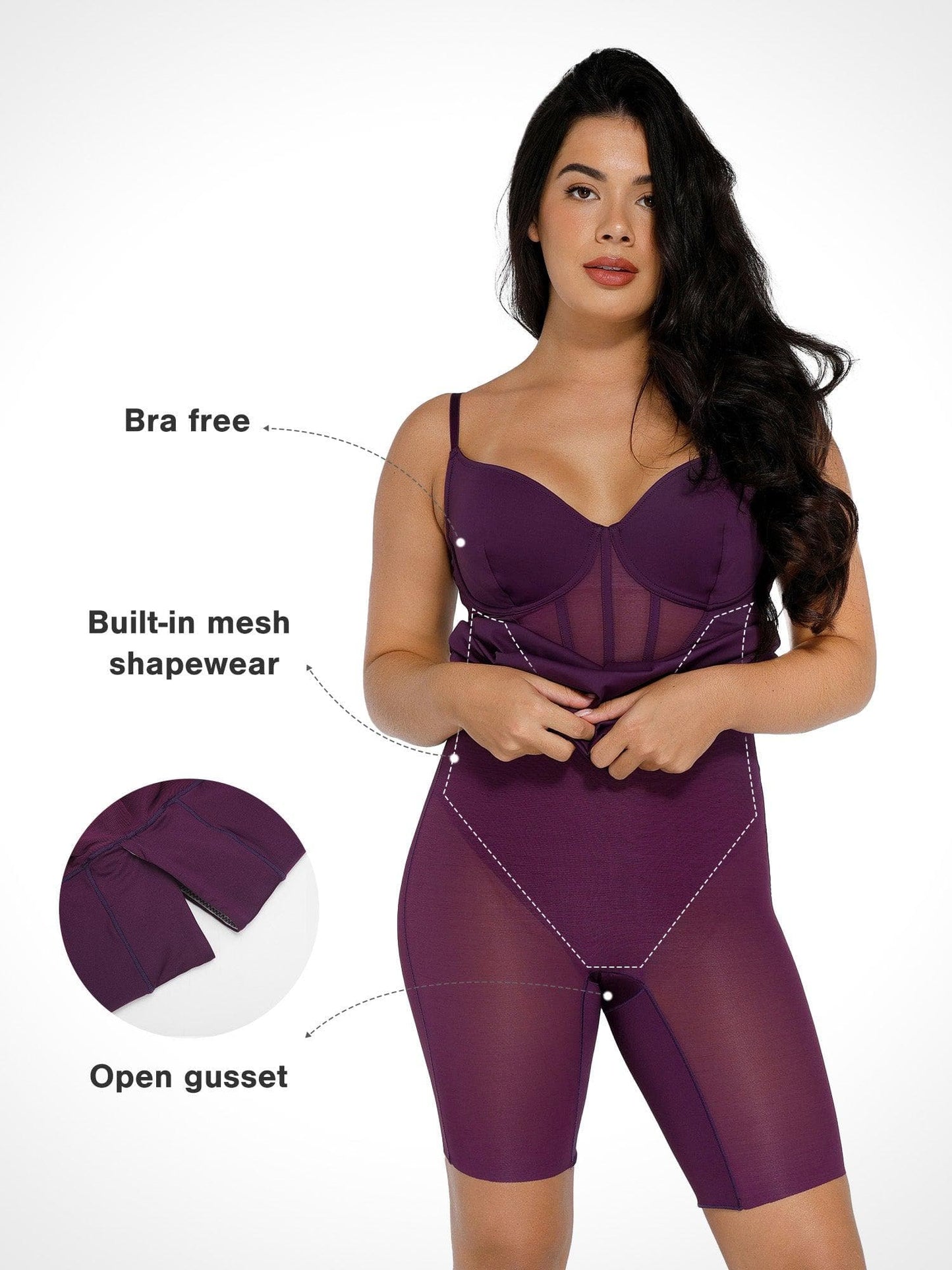 Shapewear File Korse Panel Gömme Şekillendirici Midi Elbise