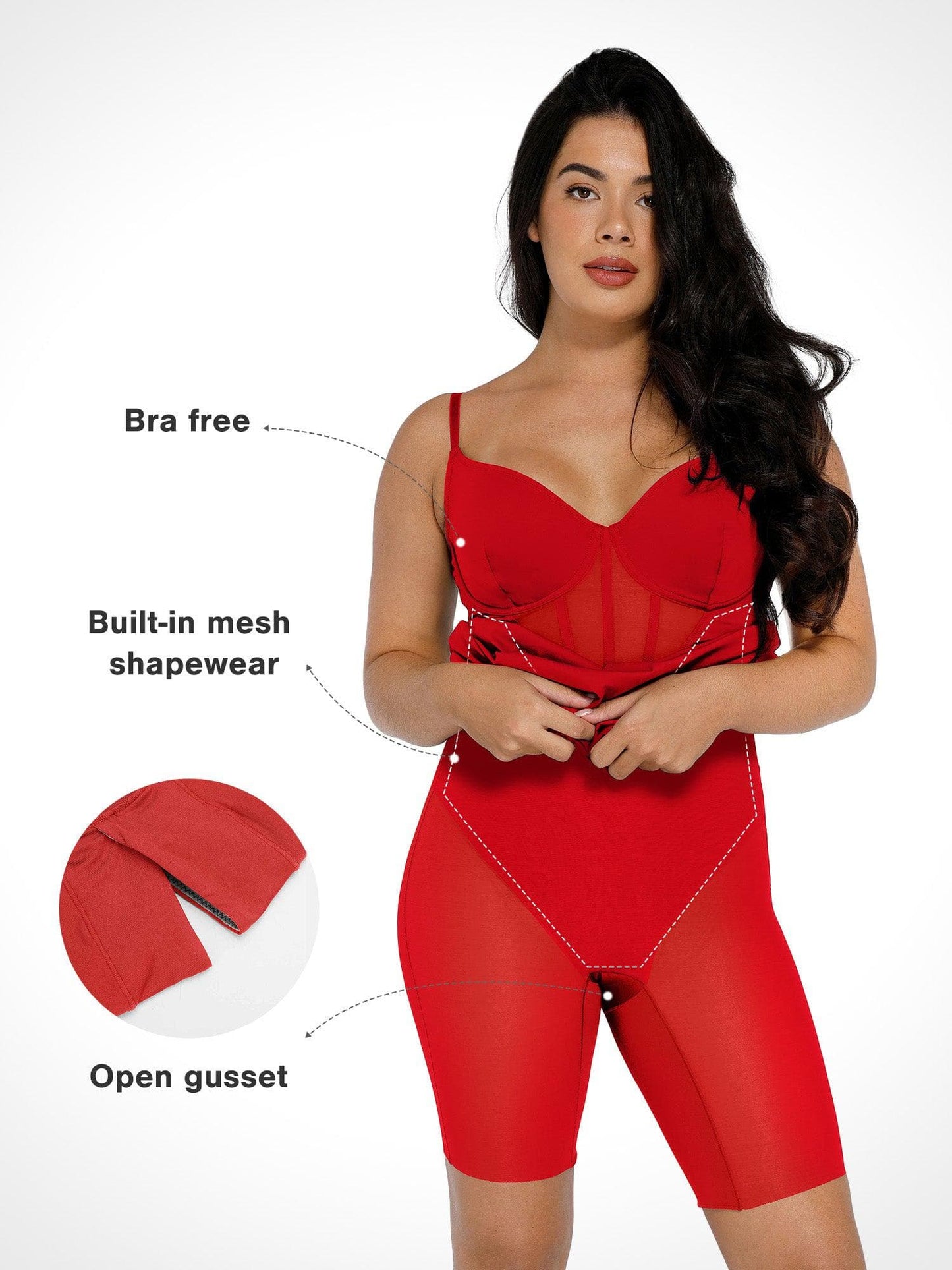 Shapewear File Korse Panel Gömme Şekillendirici Midi Elbise