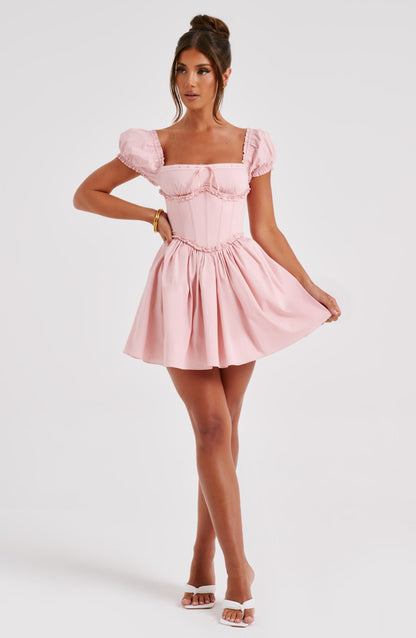 Penelope Mini Elbise - Blush