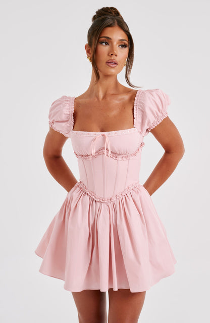 Penelope Mini Elbise - Blush