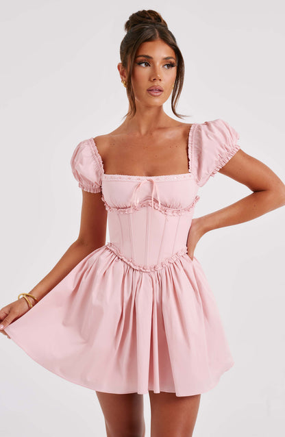 Penelope Mini Elbise - Blush